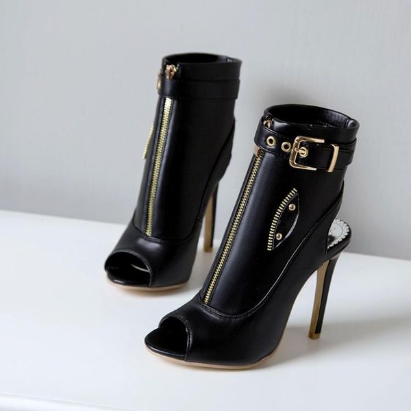 

women sandals 2021 zipper high heels stilettos buckle female shoe heel summer shoes woman boots red black white