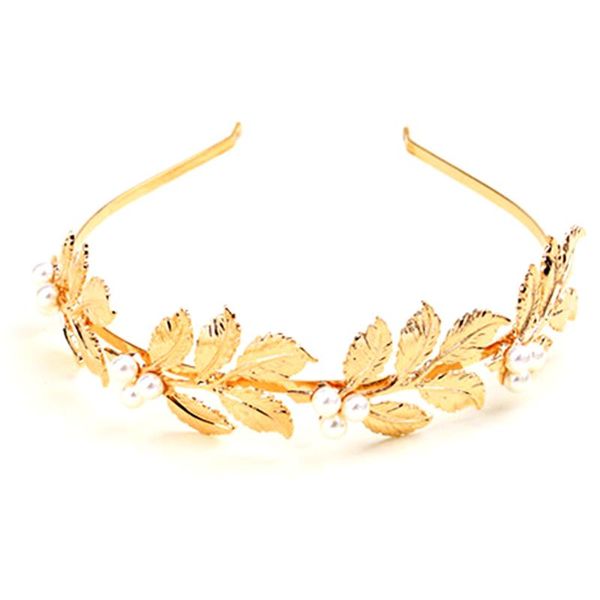 

hair clips & barrettes vintage gold metal flowers leaves bands baroque bridal tiaras wedding jewelry for women royal accessory pearl, Golden;silver