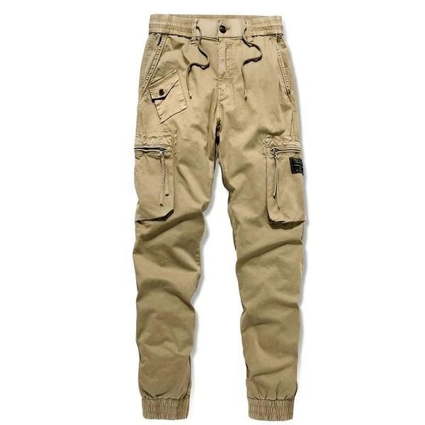 

men's pants harajuku hip hop training joggers trousers for men casual fashion streetwear cargo military style, Black