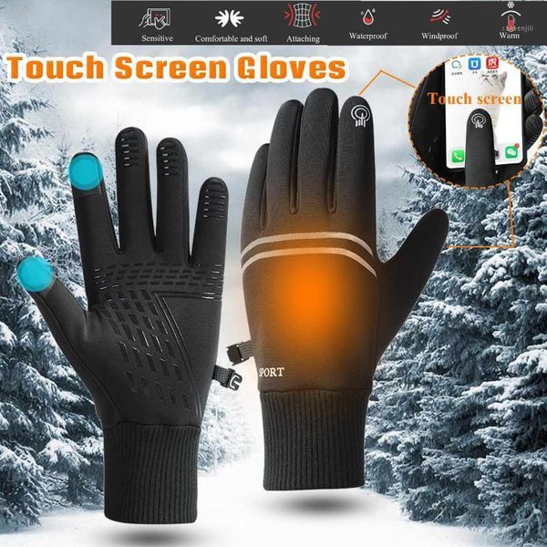 Guanti da sci Impermeabili Invernali Caldi Antivento Guanti Addensati per Esterni Touch Screen Guanti da ciclismo sportivi da uomo unisex