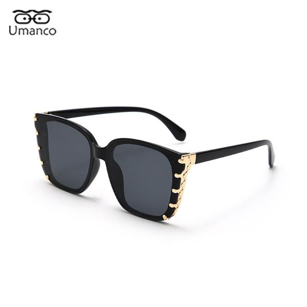 

sunglasses umanco 2021 square oversized women pc metal wraped frame sunshades uv400 vacation beach female retro eyeglasses, White;black