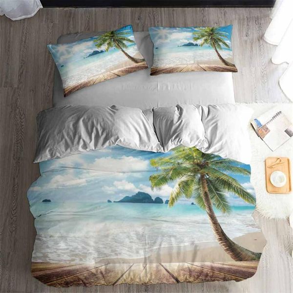 

bedding sets helengili 3d set beach coconut tree print duvet cover bedclothes with pillowcase bed home textiles