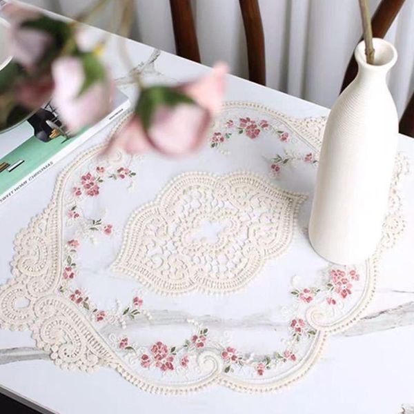 

table cloth 1pc lace embroidered hollow-out placemat creative place mat decor