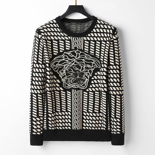 

2021 mens womens designers f sweaters pullover men hoodie long sleeve sweater sweatshirt embroidery knitwear man clothing winter clothes -3, White;black