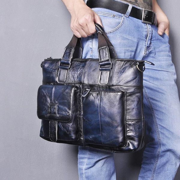 

briefcases men's leather retro business 15.6-inch lapmessenger