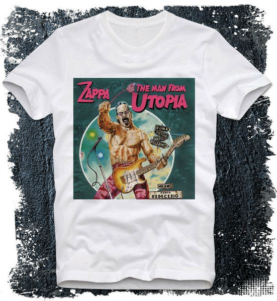 

t-shirt frank zappa the man from ua rock cool vintage music, White;black