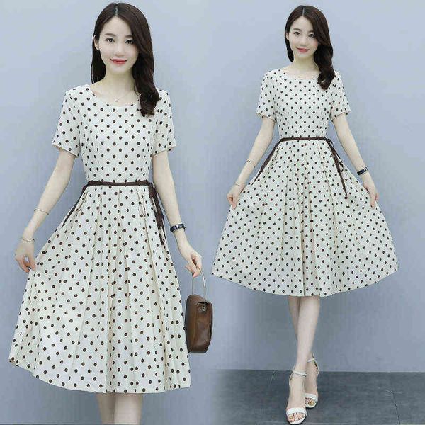 

casual dresses wave pot dr's style summer, with a slim waist, french chiffon long skirt in summer, Black;gray
