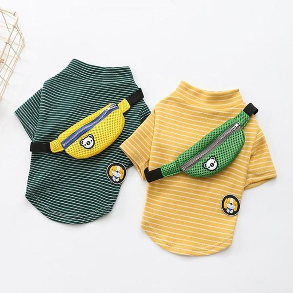 

dog apparel style cool fashion pet vest stripe design skin-friendly cotton round neck backpack decor for clothes supplies