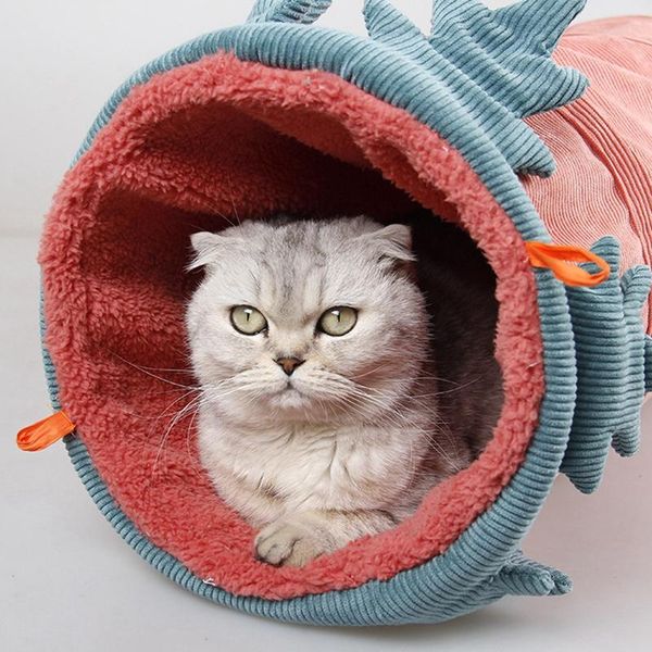 

cat beds & furniture 3 color funny pet tunnel play tubes balls collapsible crinkle kitten toys puppy ferrets exercising hiding