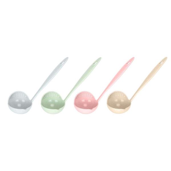 

spoons 4pcs multicolor creative 2 in 1 soup spoon filter long handled kitchen utensils cooking tools
