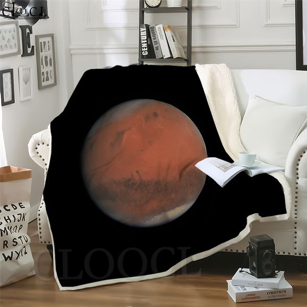 

cloocl blankets space planet mars 3d print sofa travel throw blanket teens plush quilt