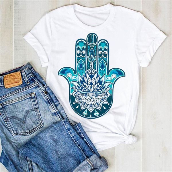 

summer flower floral hand fashion womens t shirts tee graphic clothing, White