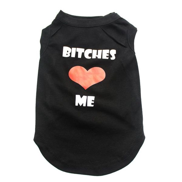 

dog apparel cat shirt vest bitches me design pet puppy dress summer clothes 5 sizes 3 colours