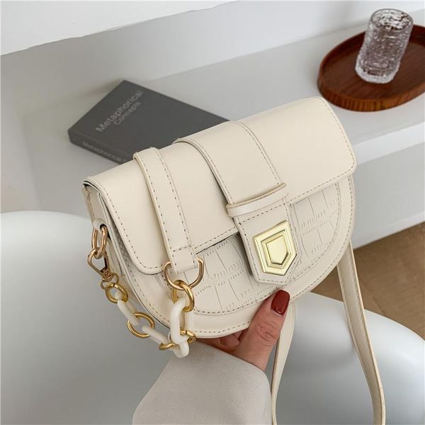 

shoulder bags simple retro women 2021 fashion texture chain bag european and american classic style design luxury saddle