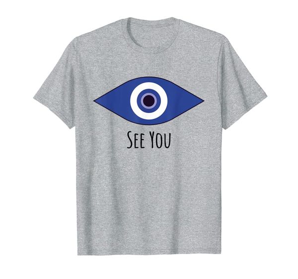 

evil eye see you funny design t-shirt, White;black