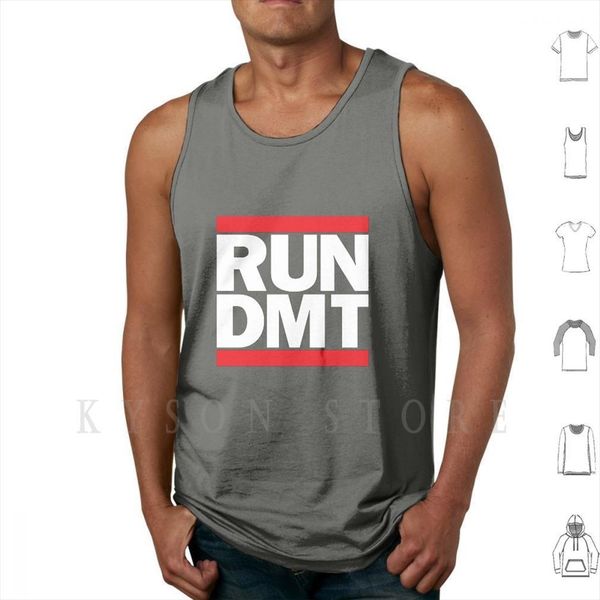 

run dmt dimethyltryptamine tank vest sleeveless spirit molecule weed pineal gland third, White;black