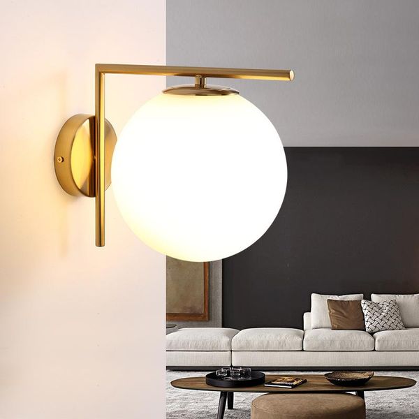 

modern vintage crystal lampes suspendues glass ball bedroom bedside living room wall lamp