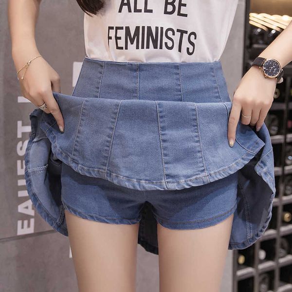 

skirt denim women's 2021 summer high waist a-line buttock, Black