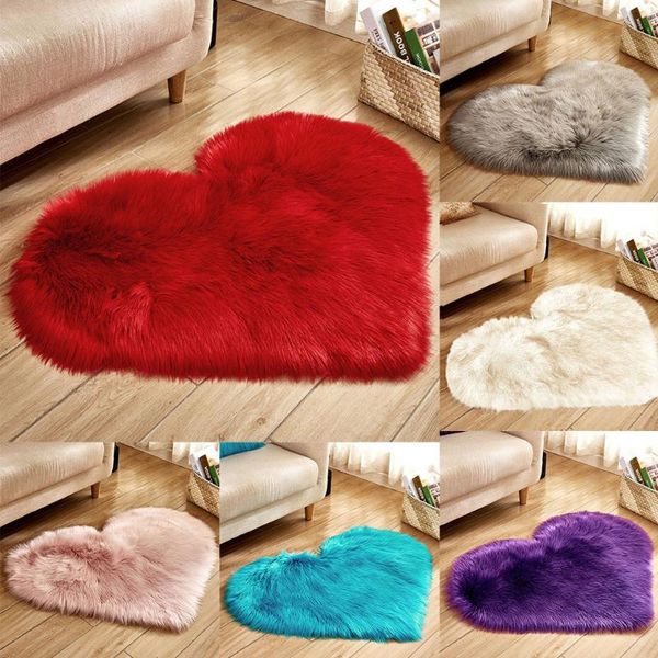 

carpets heart shape fluffy rugs washable faux fur rug for kids bedroom home decoration sofas cushions mat soft carpet sheepskin