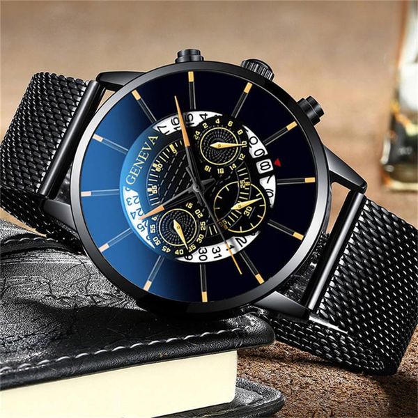 

wristwatches fashion creative mens analog watch classic black wrist mesh belt calendar luxury quartz relogio masculino, Slivery;brown