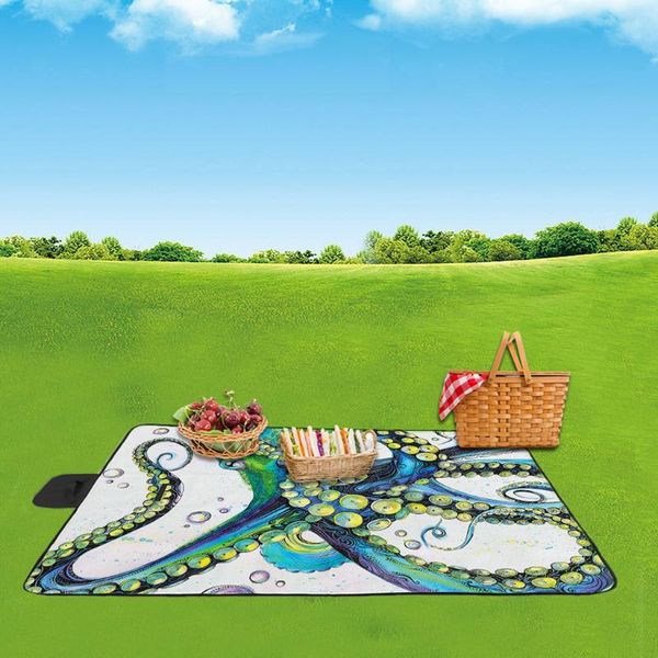 

handle design 3d digital printing full polyester oxford cloth picnic mat / beac foldable outdoor camping portable pads