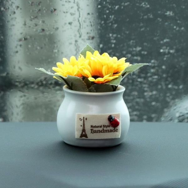 

interior decorations sunflower car dashboard home cute ornament ceramic bottle artificial flower ornaments