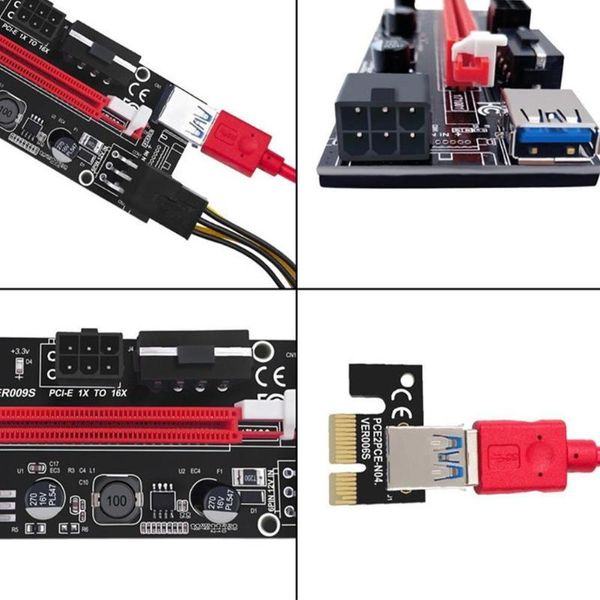 

15pin to 6 pin power cable usb cables ver009 3.0 009s sata 8x 1x 16x riser pci-e extender express ver card adapte b0z7 computer & connectors