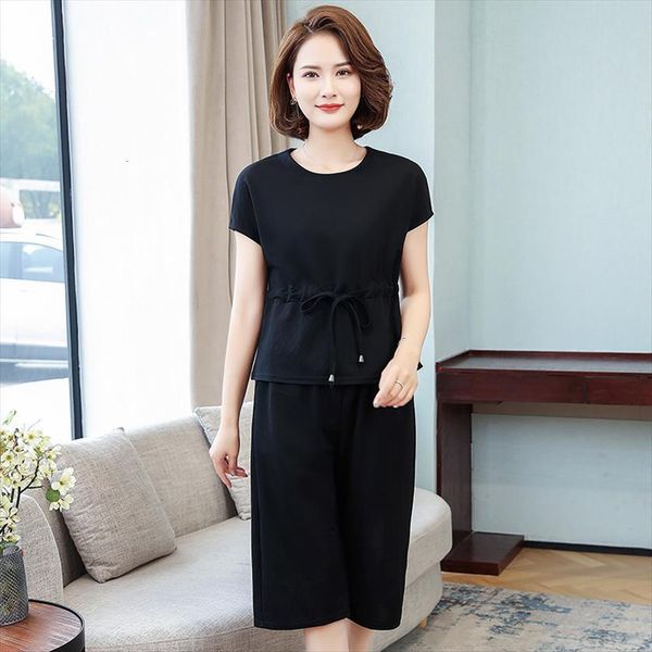 

summer two piece set womens pants and 2 sweatsuit t shirt casual blouses, White