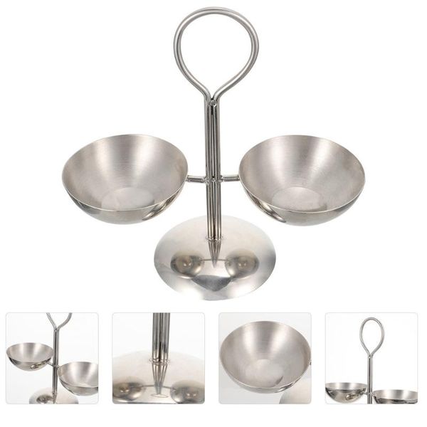 

dishes & plates 1pc creative deskfruit tray snack service rack dual-dish