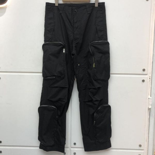 

men's pants 2021 travis scomulti-pocket cargo men women joggers drawstring sweatpants trousers, Black