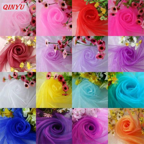 

72cm*10m rolls organza sheer gauze table runner tissue tulle roll spool diy craft birthday wedding decoration 6zsh015-2 decorative f flowers