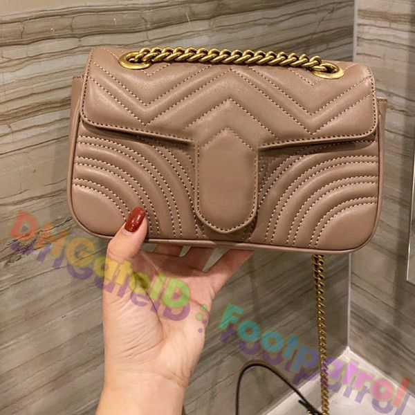 2021 Donne classiche da donne Must-Have Heart V Wave Cross Body Borse Pattern Tambel Stucco a tracolla Catene Borse per borsetta della borsa di alta qualità