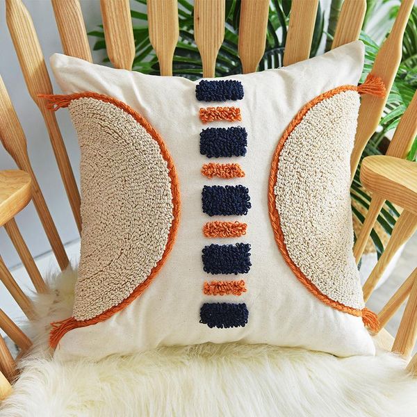

handmade tufted nordic cushion cover 45x45cm/30x50cm housse de coussin beige tassels pillow case cushion/decorative