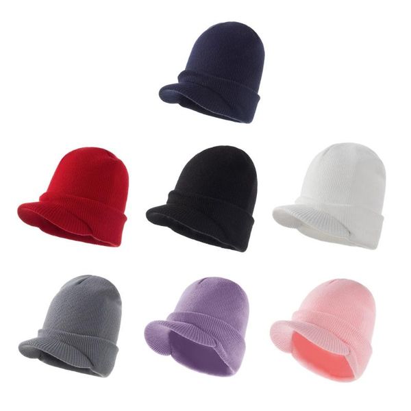 

caps & hats autumn winter solid color baby knitted hat ear protection windproof baseball warm soft casual sunhat crimping for g99c, Yellow
