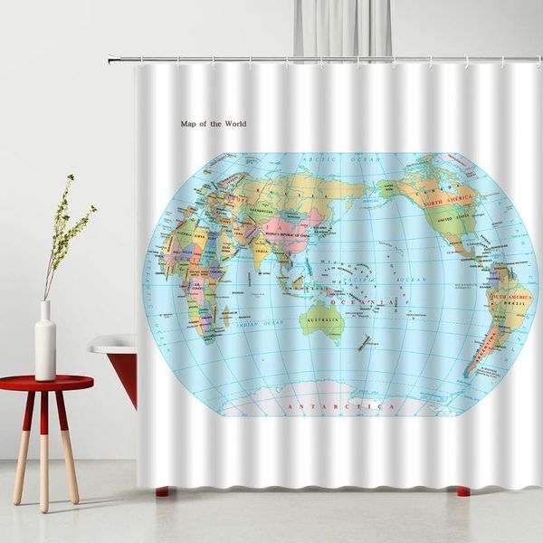 

shower curtain geography lovers bathtub decoration hanging multiple size with hooks home supplies curtains