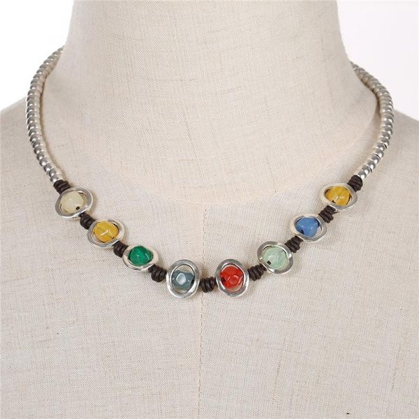 

sandrine 2021 design fashion jewelry wrap rainbow handmade diy short choker pendant necklace for femme women christmas gift chokers, Golden;silver