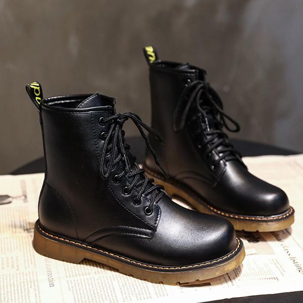 

boots black platform women fashion punk ladies soft combat for autumn winter women's 2021 lace up