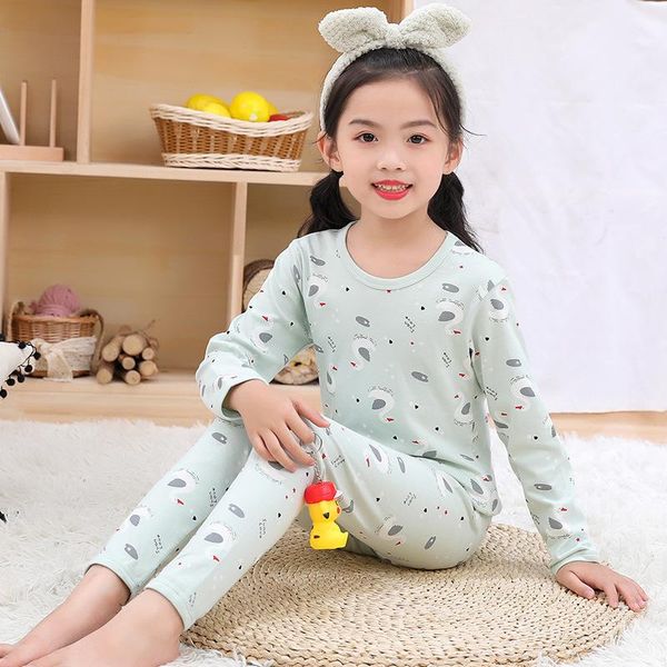 

pajamas printing pajama sets children long sleeve +pants 2pcs homewear kids cotton sleepwear autumn baby boys girl suit 3-12y, Blue;red