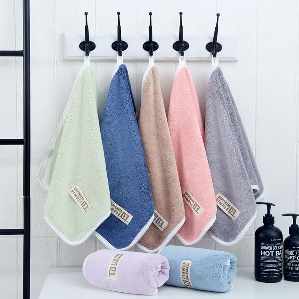 

towel 70x35cm high-density coral velvet fiber thickened double-sided speed dry-cleaning face absorbent non-linting edging