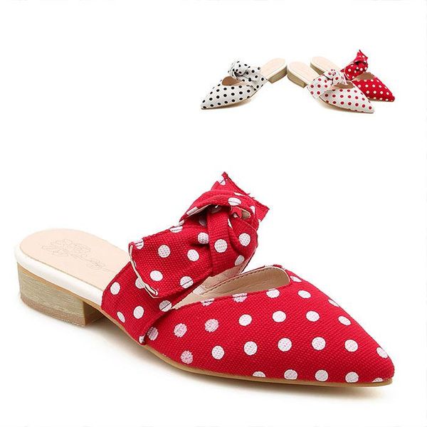 

pointed toe shoes woman's slippers slides low 2021 summer retro rome square heel hoof heels fabric scandals pu rubber basic, Black
