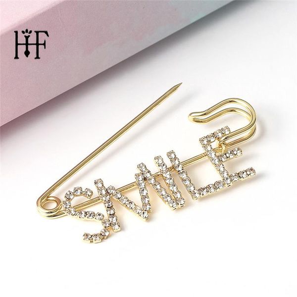 

pins, brooches crystal smile letter brooch bridesmaid for scarf shawl pins birthday gift garment accessories, Gray