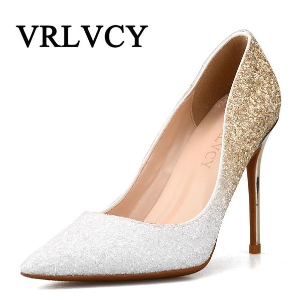 

dress shoes 2021 sequins leather woman 10cm shallow mouth high-heeled women party, Black