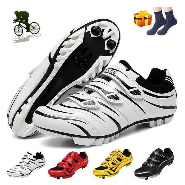 

cycling shoes mtb sneakers men outdoor sport self-locking ultralight zapatillas ciclismo mountain spd cleats road bike footwear, Black