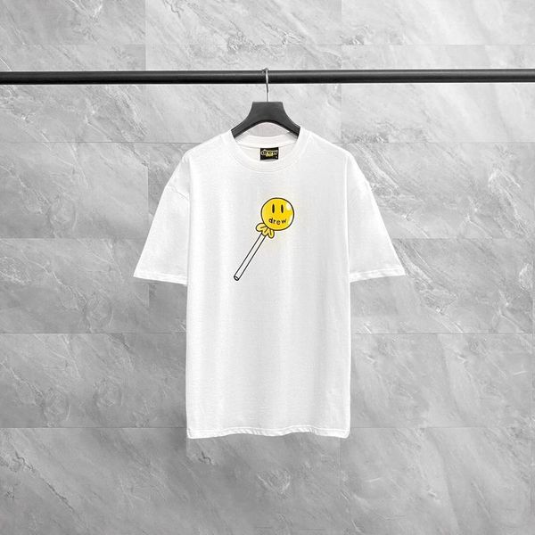 

men's t-shirts arrival drew house lollipop tee men hiphop streetwear cotton summer style t shirt short sleeve o-neck loose shirts, White;black