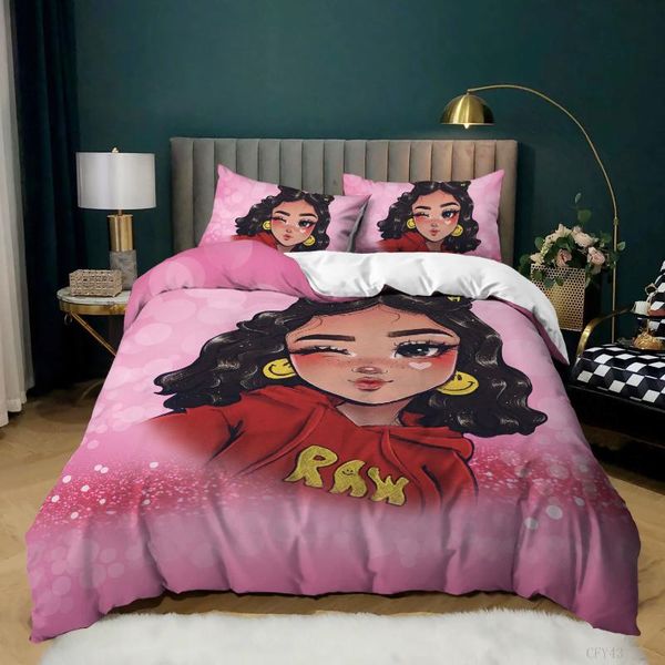

bedding sets african american black girl full set magic duvet cover microfiber comforter gift for women girls