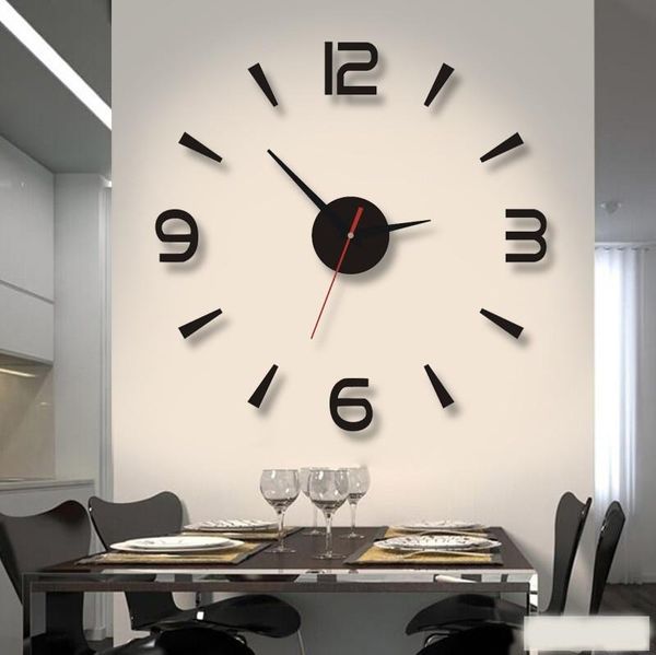 

wall clocks modern style still life diy balcony/courtyard stickers home decoration mirror effect quartz large watch clock