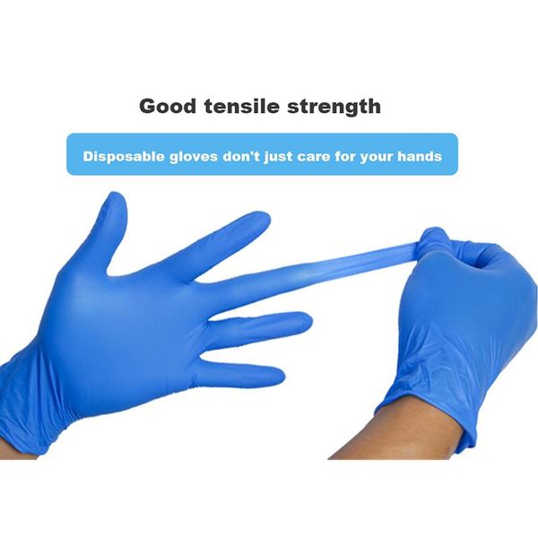 

accessories & parts blue color disposable gloves plastic nitrile household cleaning wear resistant dust proof