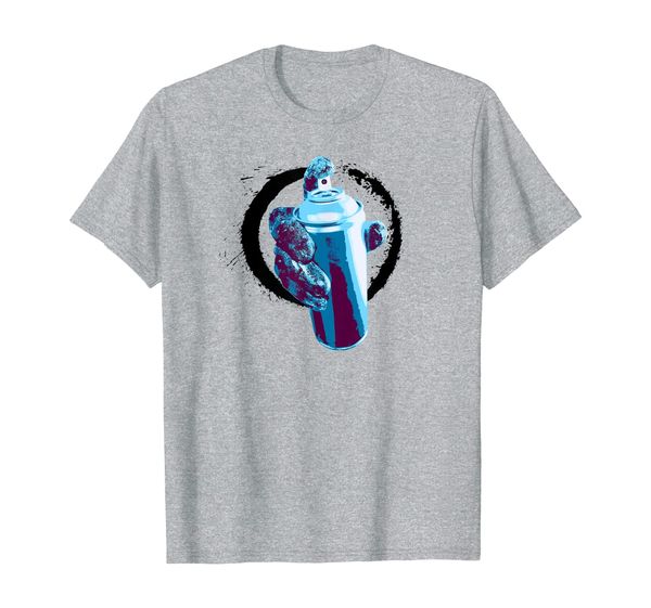 

hand spray can stencil circle street art graffiti shirt, White;black