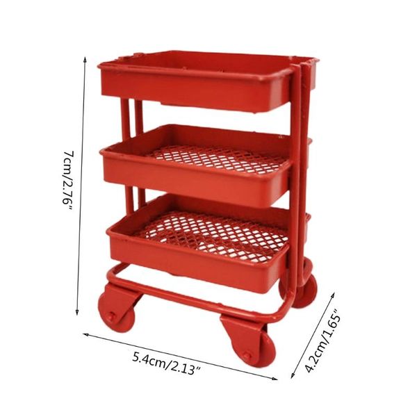 

hooks & rails mini trolley floor storage rack with wheels dollhouse miniature furniture shelf bookshelf display decoration