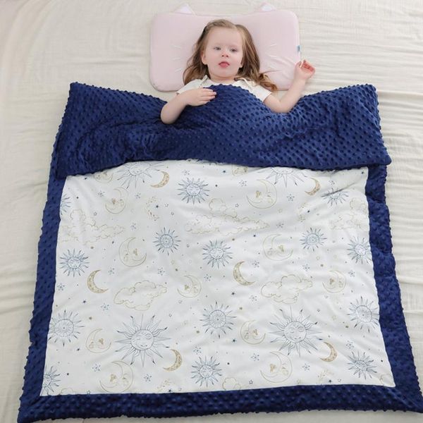 

baby blanket quilt spring thick born children's boys girls bubble fleece warm swaddle sack 110*140cm blankets & swaddling